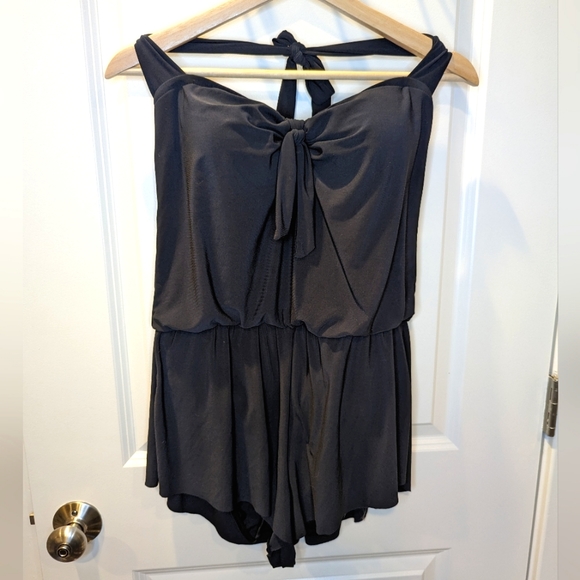 Aqua Green Swim Nwt Aqua Green Black Swimsuit One Piece Halter Neck